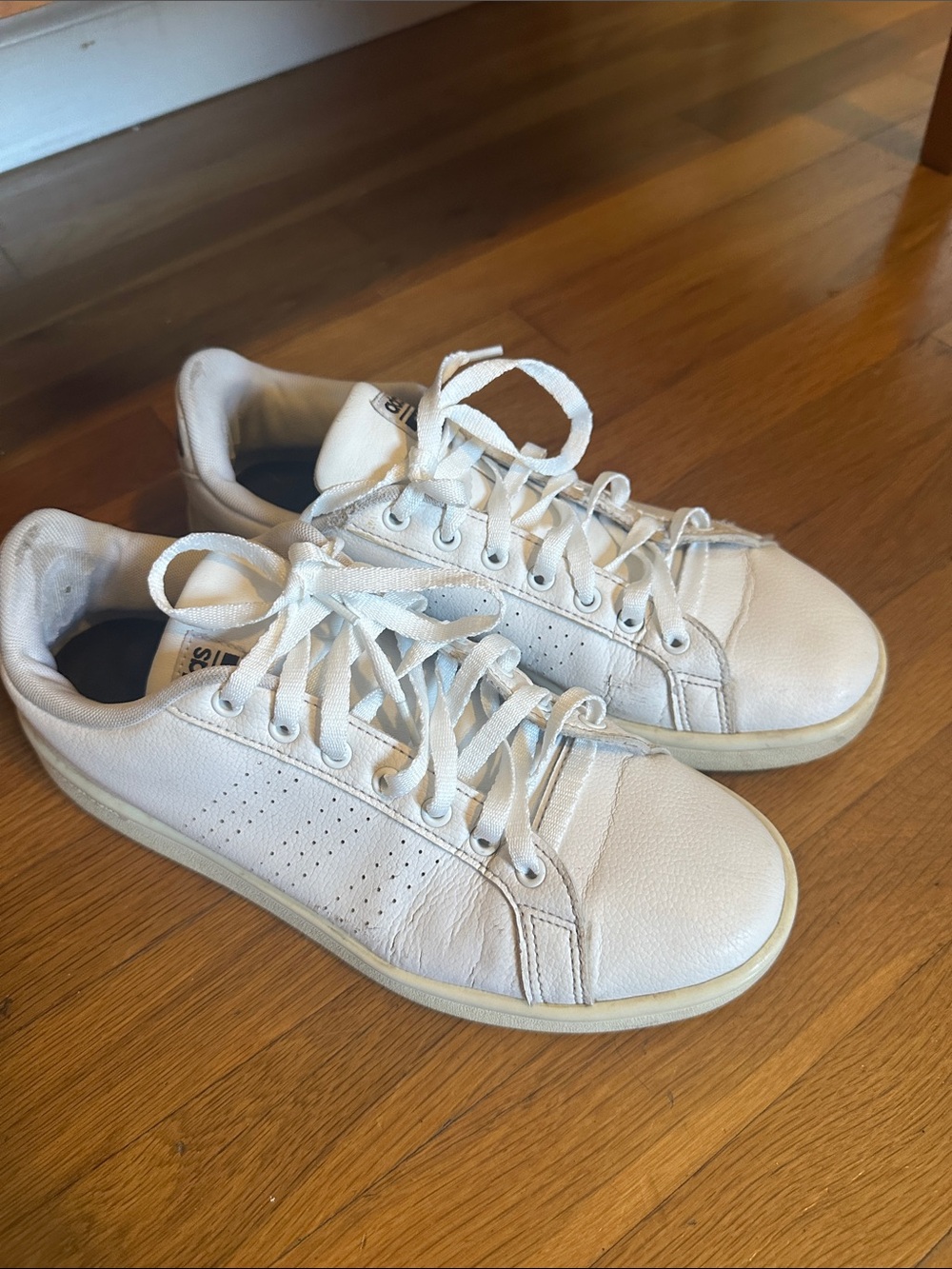 adidas White Low-Top Lace-Up Sneakers